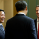 Lu Wei, left, seen with Chinese President Xi Jinping (center) and Facebook CEO Mark Zuckerberg (right) in 2015.